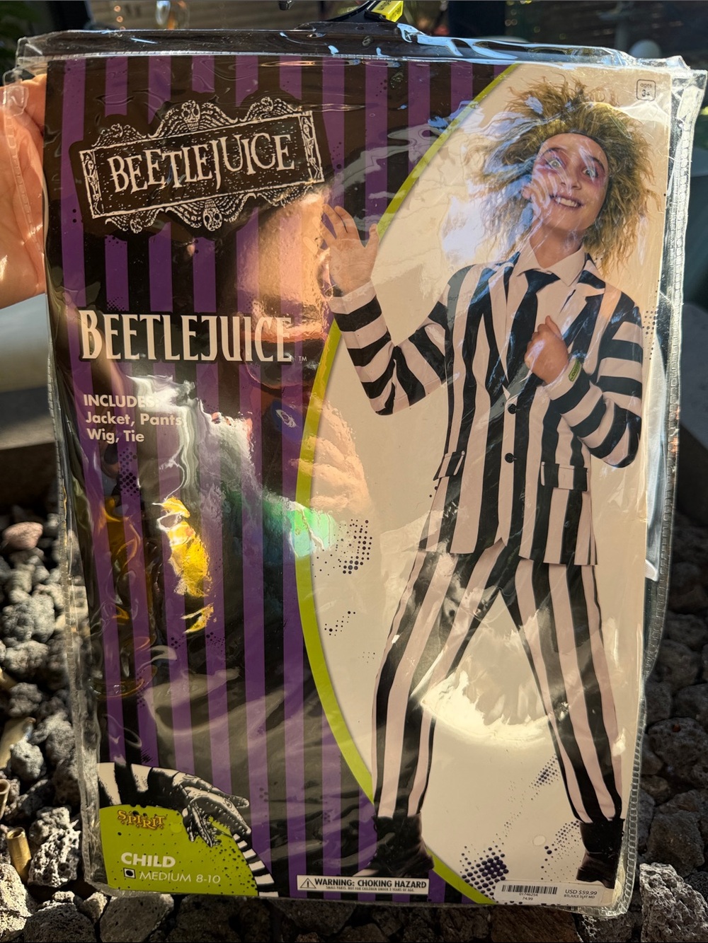 Spirit Beetlejuice Kids Black and White Striped Costume